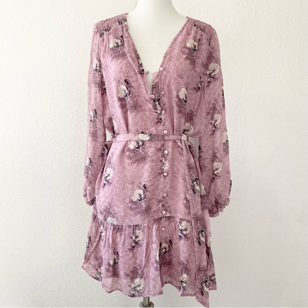 PAIGE Purple Floral Print Dress - Picture 1 of 6